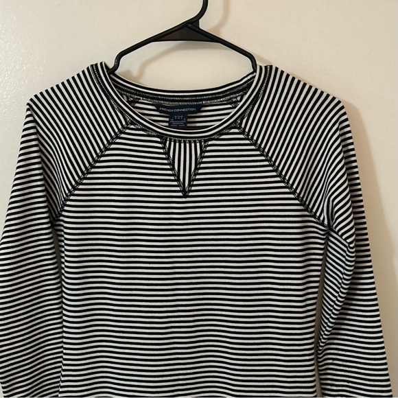 French Connection Black & White Stripped Dress Size:4 - Picture 3 of 5